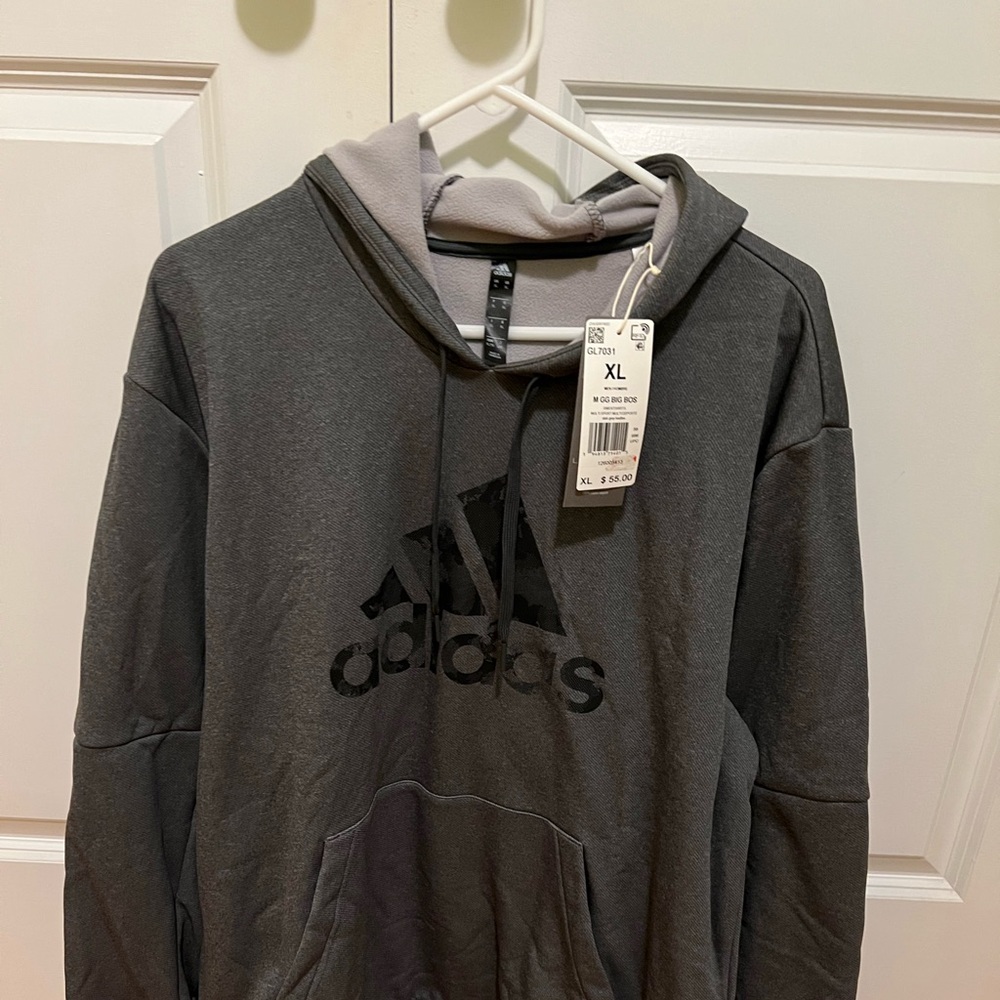 Adidas Men's Dark Gray Hoodie